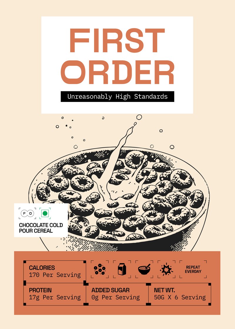 First Order Chocolate cereal box