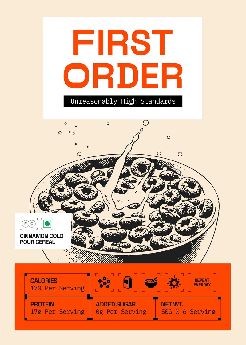 First Order Cinnamon cereal box